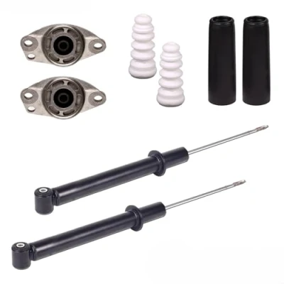 Abbildung von 2 Gas Stoßdämpfer + Domlager hinten für Polo 9N IBIZA 3 Fabia