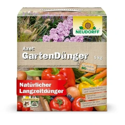 Abbildung von Neudorff Azet Gartendünger Bio fördert die Blühkraft und reiche Ernte aller Gartenpflanzen mit natürlicher Sofort &amp; Langzeitwirkung, 5 kg