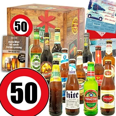 Abbildung von Geschenke Mann zum 50. Geburtstag Bier Paket Welt