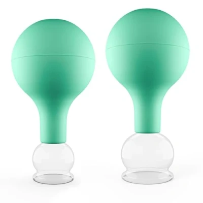 Abbildung von pulox Vakuum Massager Schröpfgläser Set aus Echtglas 2 Stück 2,5cm und 3,2cm