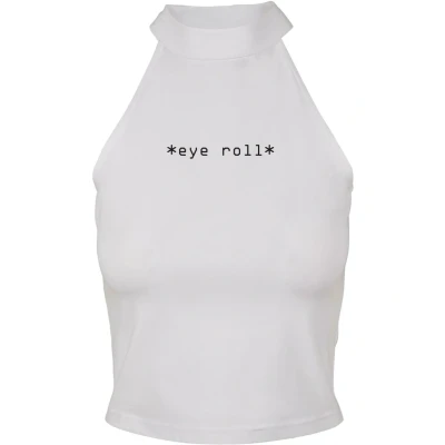 Abbildung von Miss Tee Damen Eye Roll Turtleneck Short Top White, L