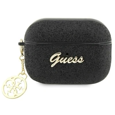 Abbildung von Guess GUAP2GLGSHK Hülle für AirPods Pro 2 Schwarz Glitter Flake 4G Charm