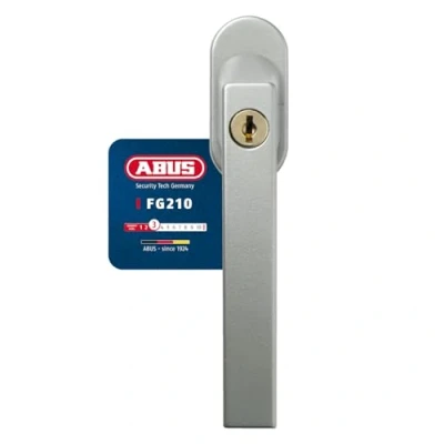 Abbildung von ABUS Abschließbarer Fenstergriff FG210 AB210 Fensterknauf mit Druckzylinder, gleichschließend Sicherheitslevel 3 59486 Silber