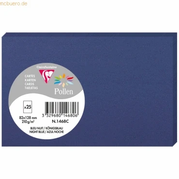 Abbildung von Clairefontaine 1468C Packung (mit 25 Karten Pollen, 82 x 128mm) 210g, Dunkelblau