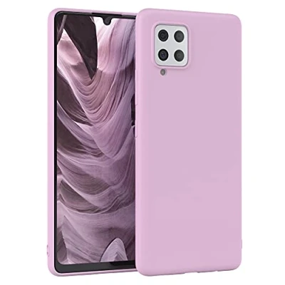 Abbildung von EAZY Case Silikonhülle für Samsung Galaxy A42 5G Hülle Silikon Violett weich stoßfeste Handyhülle Schutzhülle mit Kameraschutz Dünn Premium Schutz Cover TPU Phone Bumper in Flieder