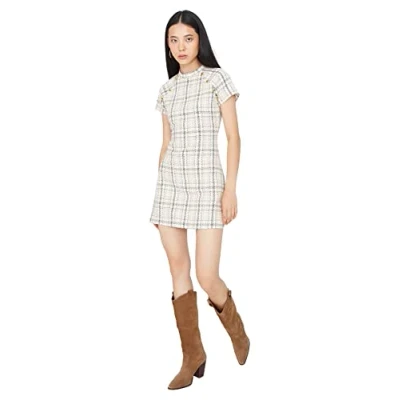 Abbildung von TRENDYOL Damen Regular A Linie Rundhalsausschnitt Webstoff Kleid, Greige, 40