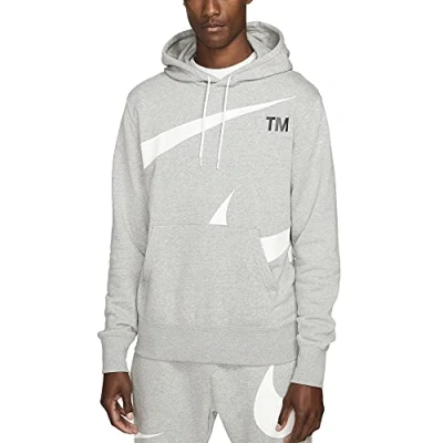 Abbildung von Nike Swoosh Kapuzenpullover Dk Grey Heather/White M