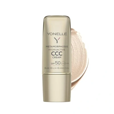 Abbildung von YONELLE CCC Cream SPF 50 mit mattierender Wirkung METAMORPHOSIS Farbkorrekturcreme Glättungseffekt Sonnencreme LSF Sunscreen zum Ausgleich des Hauttons 30 ml Summer Sand