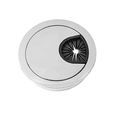 Abbildung von Gedotec Design Metall Kabeldurchlass Schreibtisch Kabeldurchführung Style rund Stahl Chrom poliert Kabelführung zum Eindrücken Kabeldose Bohr Ø 80 mm 1 Stück Kabelausgang Tisch &amp; Möbel