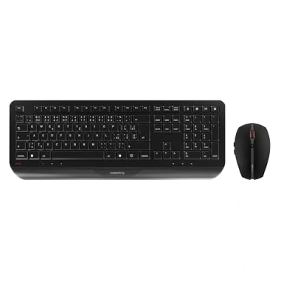 Abbildung von CHERRY GENTIX DESKTOP, Kabelloses Tastatur Maus Set, Tschechisches/Slowakisches Layout (QWERTZ/QWERTY), 2,4 GHz Funk, Integrierte Handballenauflage, Schwarz