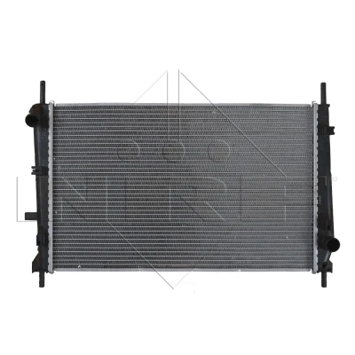 Abbildung von NRF 509528 Kühler, Motorkühlung Aluminium 619 386 24 mit Anbauteilen Kühlrippen gelötet FORD: MONDEO 2 Kombi, Cougar Coupe, Stufenheck