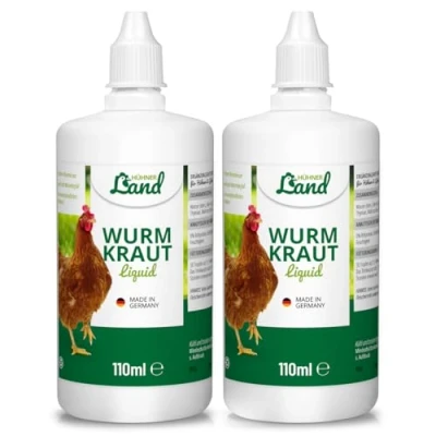 Abbildung von HÜHNER Land Wurmkraut Liquid 2 x 110ml für Hühner &amp; Geflügel, Wurmkur sekundierend Hühner, natürliche Rezeptur, Wurmmittel sekundierend, kein Anthelminthikum