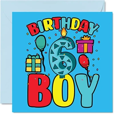 Abbildung von Geburtstagskarte zum 6. Geburtstag Junge für 6 Jahre alter Jungen Geburtstagskarten Ihn 145 mm Grußkarte Sohn Bruder Enkel Neffe Cousin Gott sechster