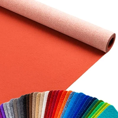 Abbildung von Primaflor Event &amp; Messeteppich Podium Orange 100x400 cm Robuster Flachfilzteppich mit Rutschfester, schalldämmender Oberfläche ideal für den Messen, Ausstellungen Events