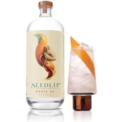 Abbildung von Seedlip 42 erfrischend alkoholfreie Gin Alternative mit Orangengeschmack kalorienfrei &amp; zuckerfrei für nicht alkoholische Cocktails 0,0% vol 700ml Einzelflasche