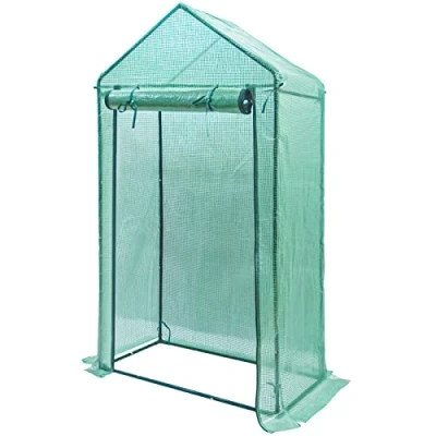 Abbildung von Yorbay Foliengewächshaus 100x50x190cm (LxBxH), Gewächshaus für Tomaten mit Gitternetzfolie Garten zur Aufzucht