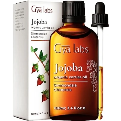 Abbildung von Gya Labs Bio Jojoba Trägeröl Veganes &amp; reines Jojobaöl kaltgepresst unraffiniert für Haare, Körper, Ohren, Nägel, Makeup Entferner Gesichtsfeuchtigkeit (100ml)