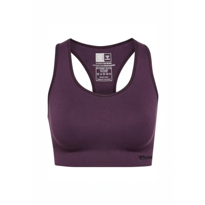 Abbildung von Hummel Seamless Sportbh mit mittlerer Stützkraft, Damen, Größe: 36, Plum perfect