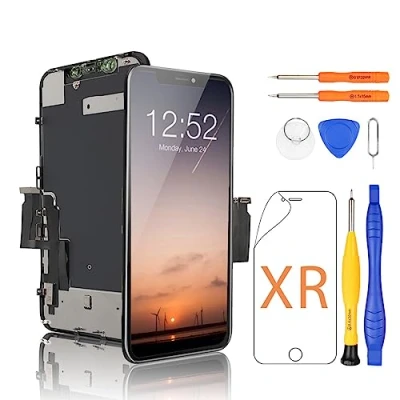 Abbildung von Yodoit für iPhone XR Display LCD Bildschirm Ersatz Digitizer Glas Assembly 6,1 Zoll Schwarz mit Reparatur Werkzeug Kit Kompatibel Modell A1984, A2105, A2106, A2107