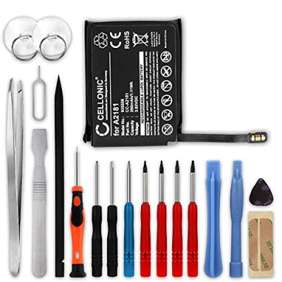 Abbildung von CELLONIC® Smartwatch Ersatz Akku A2181 Ersatzakku für Apple Watch 5 44mm, SE 1 44mm 290mAh + Werkzeug Set Batterie Fitnesstracker