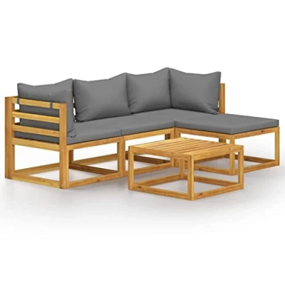 Abbildung von vidaXL Gartenlounge Set 5 tlg. Garten Lounge mit Kissen Massivholz, (1 tlg)