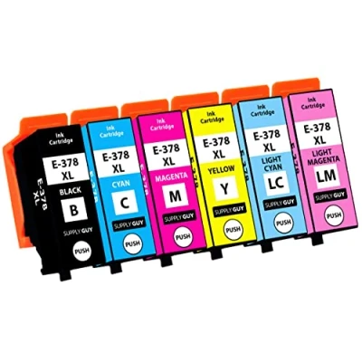 Abbildung von Supply Guy 378XL Druckerpatronen kompatibel mit Epson 378 XL passend für Expression Photo XP 8000 8005 8500 8505 8600 8605 8700 (6 Patronen)