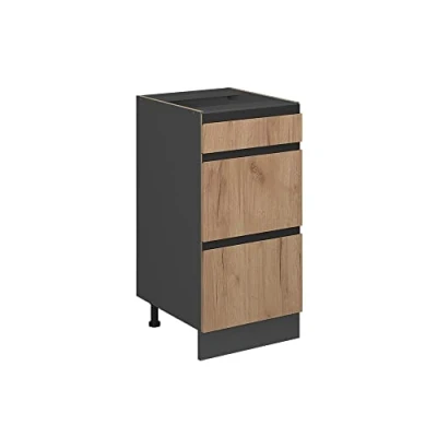 Abbildung von Vicco Unterschrank R Line Goldkraft Eiche/Anthrazit 40cm J Shape, ohne Arbeitsplatte