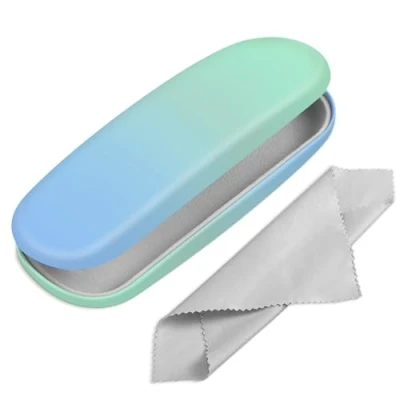 Abbildung von Fintie Hardcase Brillenetui Tragbare Hartschale mit Brillenputztuch Etui für Brillen und Sonnenbrille, Meeres Ombre