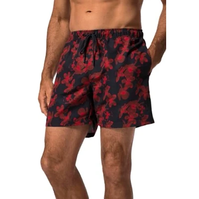 Abbildung von JP1880 ELASTIKBUND, Floraler Print Badeshorts, Herren, Größe: 7XL, Dunkel marine