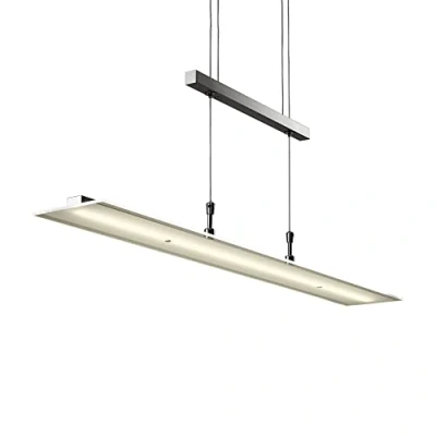 Abbildung von B.K.Licht LED Pendelleuchte dimmbar Hängeleuchte 85cm höhenverstellbar 95 175cm silber BKL1001, fest integriert, Warmweiß, Deckenleuchte 20W 1600lm Esszimmerlampe Küchenlampe Lampenschirm Glas
