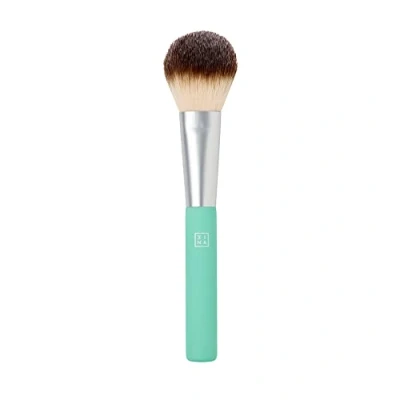 Abbildung von 3INA MAKEUP Vegan Tierversuchsfrei Puderpinsel schwarz matt Pinsel für flüssiges Creme oder Puder Make up weiche und kompakte Synthetikborsten ergonomischer Griff flache Spitze