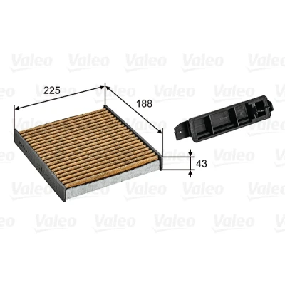 Abbildung von VALEO 701030 Innenraumfilter Aktivkohlefilter mit Polyphenol, fungizider Wirkung, antiallergischer Wirkung 188 225 43 CLIMFILTER SUPREME