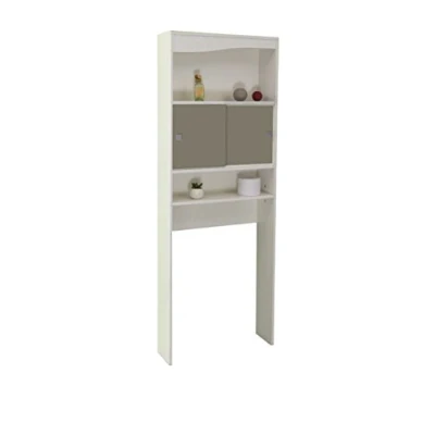 Abbildung von Temahome Click D7 Schrank für Waschmaschine, Holz veredelt, Regal Weiß/Taupe, 177 x 64.3 19.2 cm