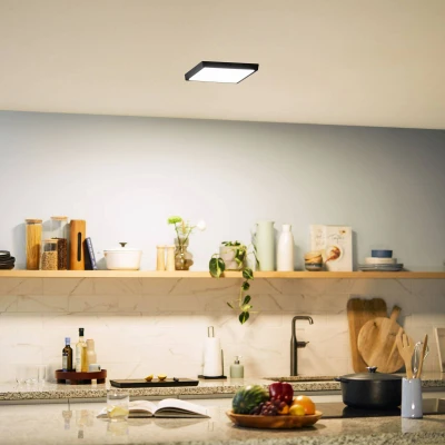 Abbildung von Philips LED Einbauspot Slim Surface, 12W, warmweißes Licht (2700K), quadratisch, Schwarz