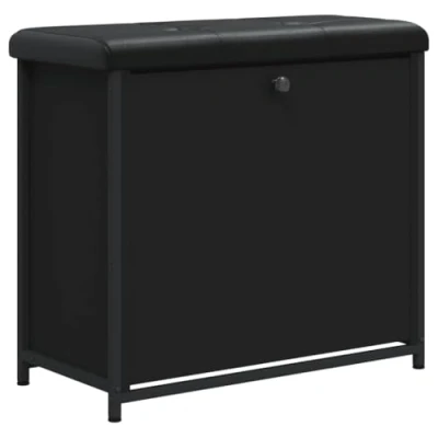 Abbildung von vidaXL Sitzbank Schuhbank mit Klappe Schwarz 62x32x56 cm