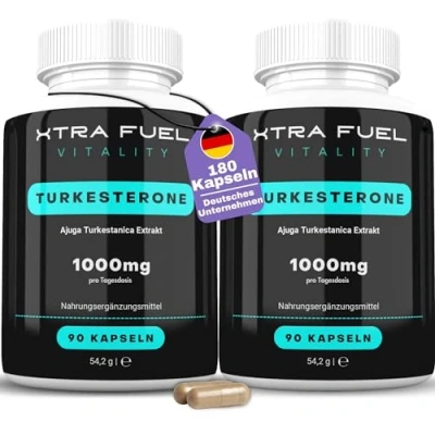 Abbildung von XTRA FUEL Turkesterone (hochdosiert) 1000mg beliebt im Sport Kapseln, 108.4 g