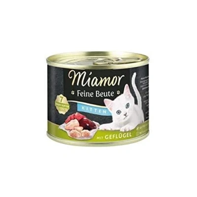 Abbildung von MIAMOR Feine Beute Kitten Nassfutter für ausgewachsene Katzen mit 7 Sorten Fleisch und Innereien. Getreidefreies Alleinfutter Taurin in der Dose ohne Zusätze 12x185g Geflügel