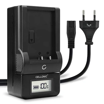 Abbildung von CELLONIC® VW VBT190 VBT380 VBK180 Ladegerät für BC10 kompatibel mit Panasonic HC V777 V800 V770 V760 V750 V380 V270 V10 VXF990 VX980 Ladestation Display Ladekabel Akkuladegerät Charger