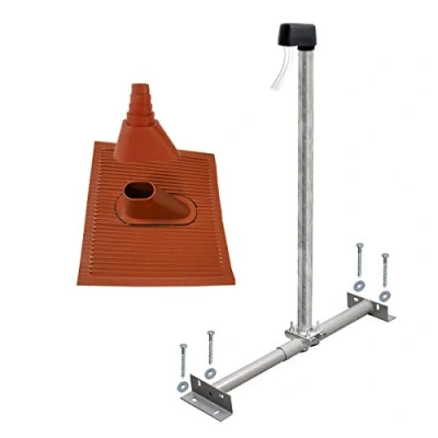 Abbildung von Premium X Basic Dachsparrenhalter 100cm Mast Sparrenhalter für Satellitenschüssel Satellitenantenne SAT TV Dach Antennenmontage Set rot