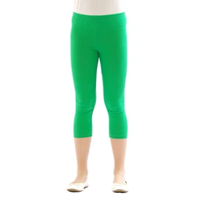 Abbildung von YESET Caprihose Kinder Mädchen Hose Leggings Capri 3/4 blickdicht Baumwolle Grün 116
