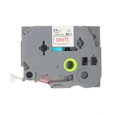 Abbildung von BROVACS 1 Packung Rot auf Weiß Laminiertes Etikettenband Kompatibel mit Brother P Touch Etikettendrucker TZ 252 TZe 24mm 1&quot; OPA4252