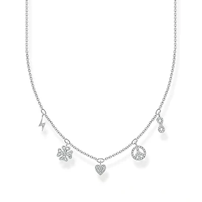 Abbildung von Thomas Sabo Damen Halskette mit Symbolen 925er Sterlingsilber Zirkonia, Länge: 38cm 42cm, KE2123 051 14 L42V