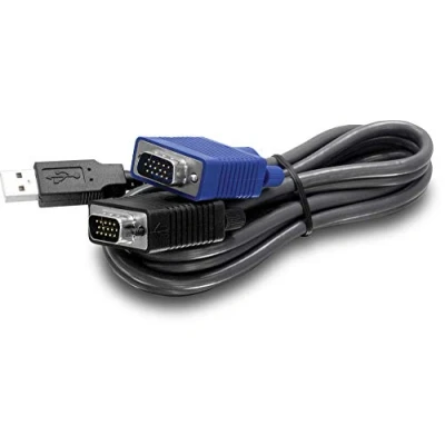 Abbildung von TRENDnet USB VGA Combo KVM männlich zu Kabel, VGA/SVGA HDB 15 Pin auf männlich, 1.1 Typ A, 3,1 Meter, TK CU10