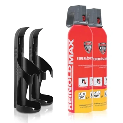 Abbildung von XENOTEC Feuerlöschspray Premium REINOLDMAX inkl. Wandhalterung, Dauerdruck, Löschschaum AFFF 1 %, (2 St) Auto, Wohnung, Wohnmobil, Garten, Grill