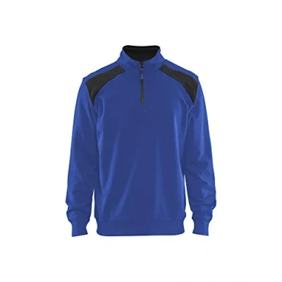 Abbildung von Blaklader 335311588599XS Sweater mit Half Zip 2 Farbig, Kornblumenblau/Schwarz, Größe XS