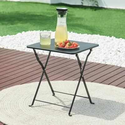 Abbildung von en.casa Klapptisch, »Vegårshei« Stahl 45 x 40 cm Schwarz