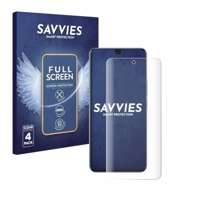 Abbildung von Savvies 4 Stück Full Screen Schutzfolie für Xiaomi 14 Ultra Cover Displayschutz Folie [3D Curved, Transparent, Anti Fingerabdruck]