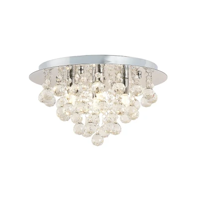 Abbildung von Lindby Deckenleuchten Antonino, dimmbar, Leuchtmittel nicht inklusive, Stahl, Kristall, chrom, 4 flammig, G9, Kristall Deckenleuchte, Lampe