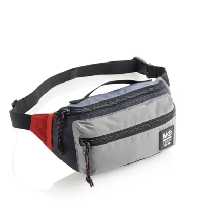 Abbildung von Miquelrius Gürteltasche mit Zwei Fächern, Reißverschlüsse aus robustem Kunststoff, Metallgriffe, verstellbares Band, Klickverschluss, 220 x 110 30 mm, Blau (Rider Blue), Rider