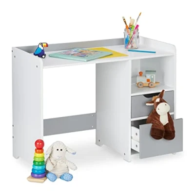Abbildung von relaxdays Kinderschreibtisch Schreibtisch für Kinder mit Schubladen